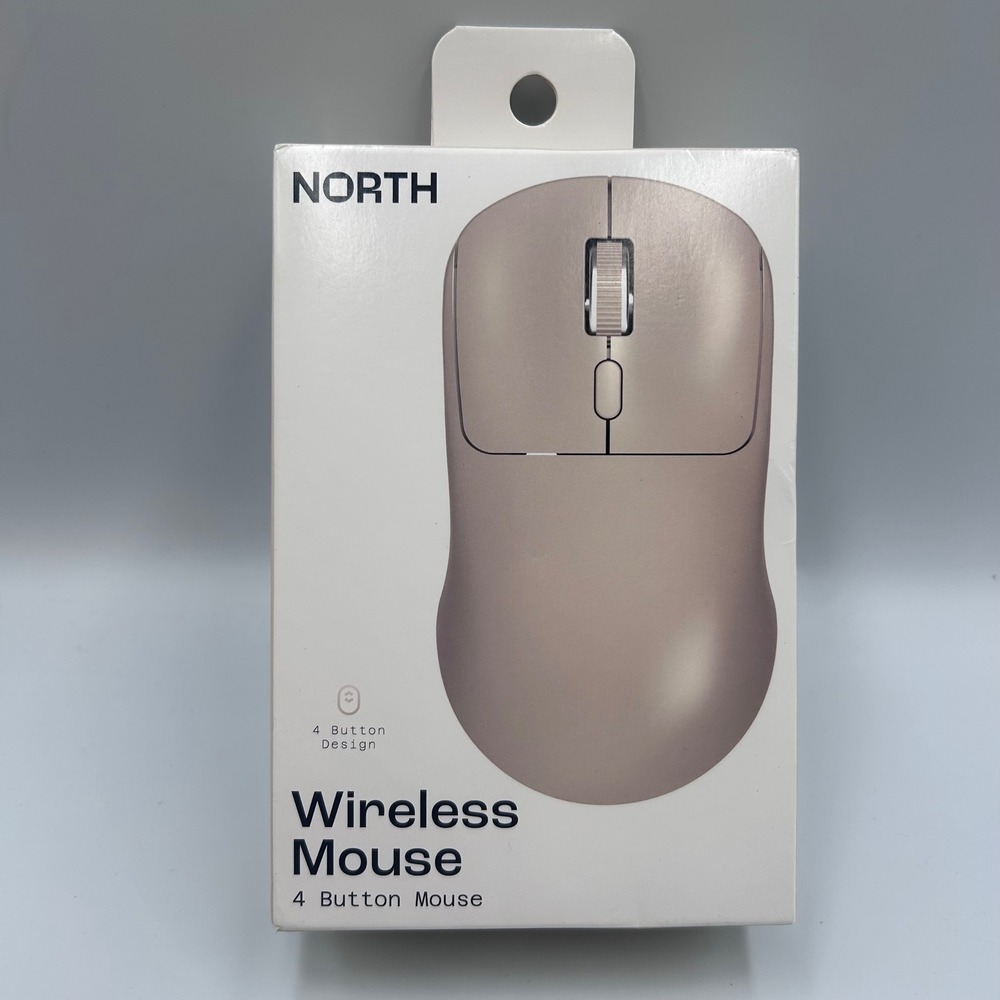 North Wireless Mouse 4 Button 1600 DPI Dual Mode 2.4GHz Tan 056-00-3966 NEW